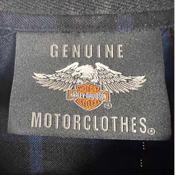 Harley-Davidson Womens S Biker Grunge Goth Y2K Rocker Velvet Plaid Button Down - Picture 5 of 7